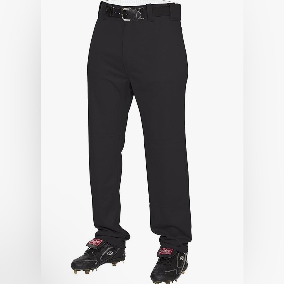 New Rawlings Mens Solid Semi-Relaxed Pants, X-Large, Black, Black, X-Large Us